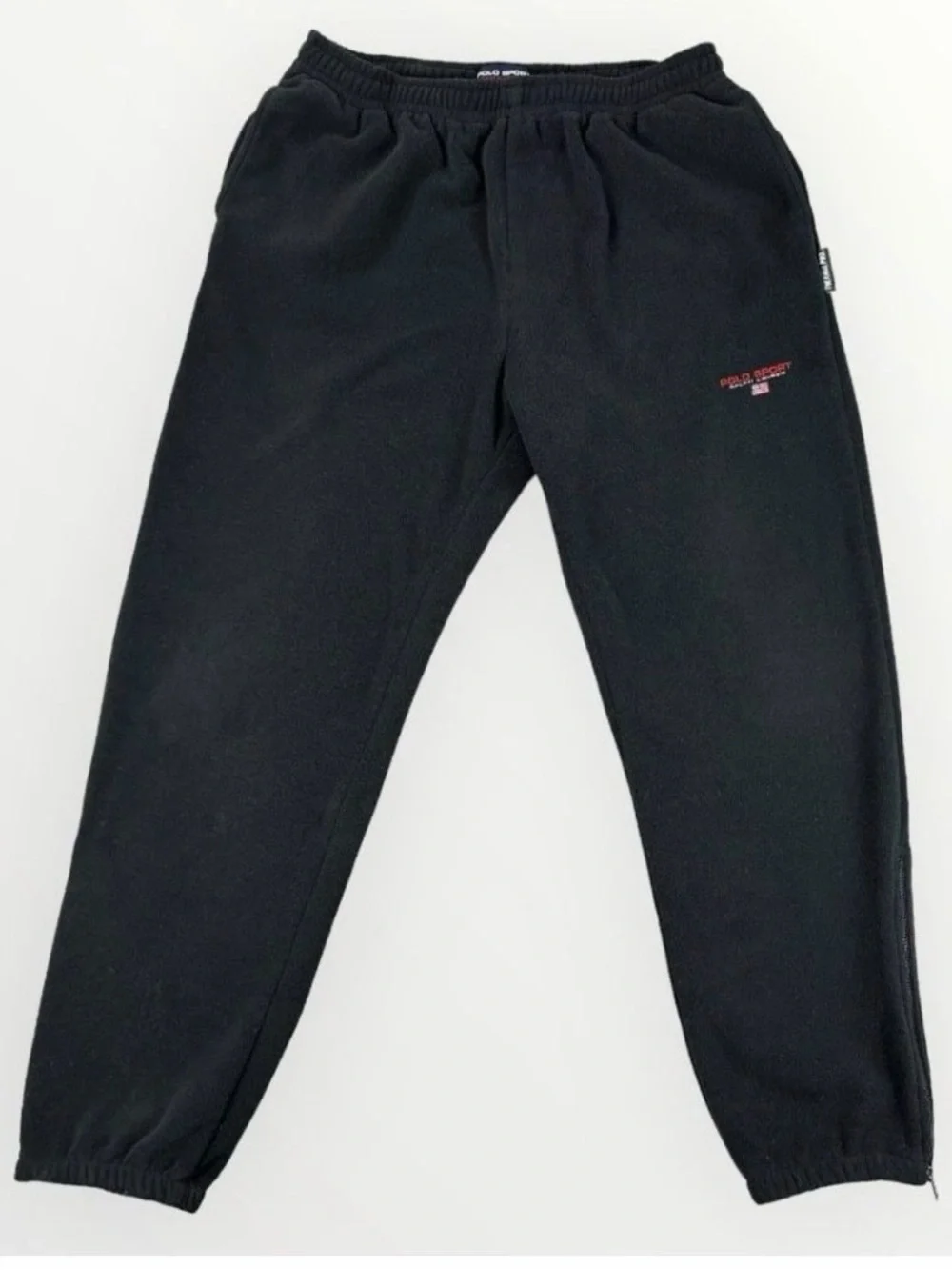Vintage 90s Polo Sport Ralph Lauren Thermal Pro Fleece Joggers Black Size XL